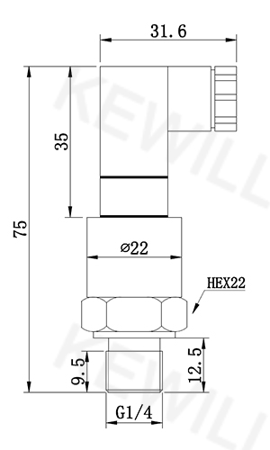 KAP06小巧型壓力變送器尺寸圖